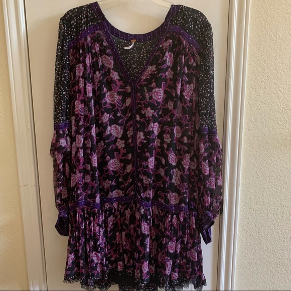 Free People Purple Floral Mini Dress - Picture 4 of 8